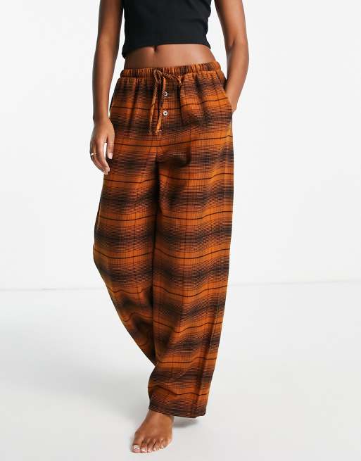 Orange plaid pants on sale womens