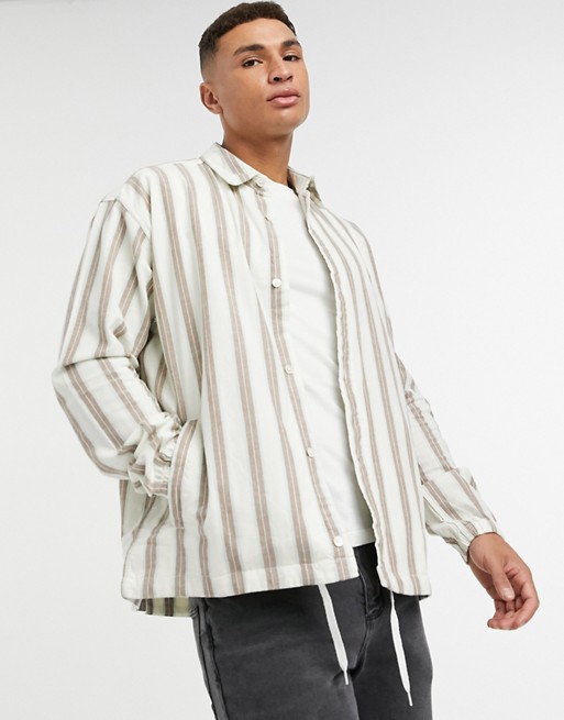 Levi's Coaches hybrid shirt in tofu stripe