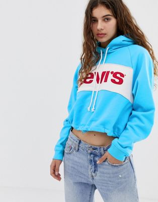 Levi's color block hoodie with cinched 