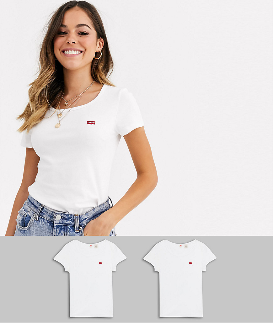 Levi's - Confezione da 2 T-shirt bianche-Bianco