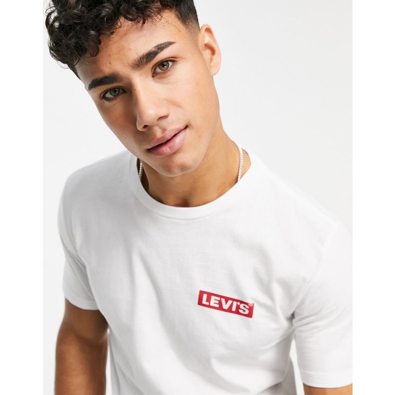 wWSxP  Levi's - Confezione da 2 T-shirt blu navy/bianca con riquadro del logo piccolo