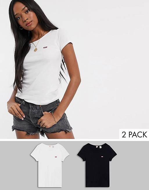 Levi's - Confezione da 2 T-shirt nero e bianco