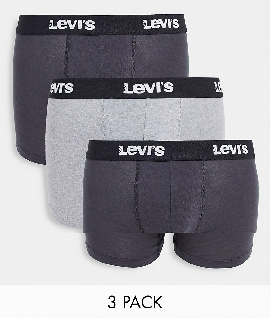 Novita Grigio uomo Levi's - Confezione da 3 paia di boxer aderenti neri e grigi con elastico con logo in vita a contrasto-Grigio