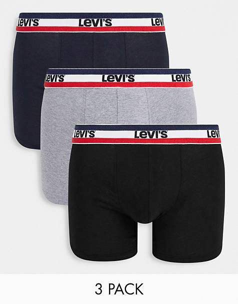 Asos Uomo Abbigliamento Intimo Boxer shorts Boxer shorts aderenti Confezione da 3 boxer aderenti neri con elastico in vita bianco a contrasto 