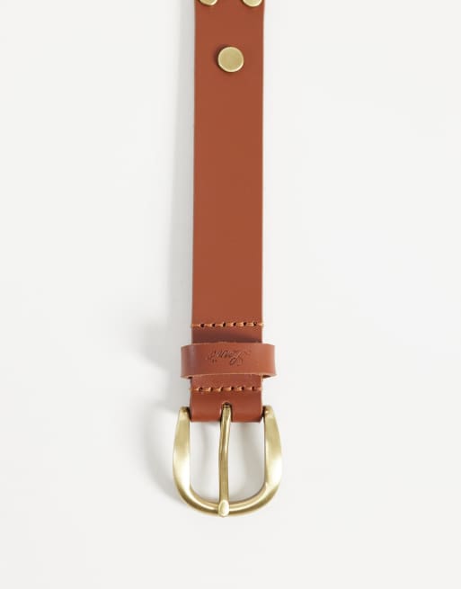 Levi's constellation oval leather belt in brown, 3 of 3