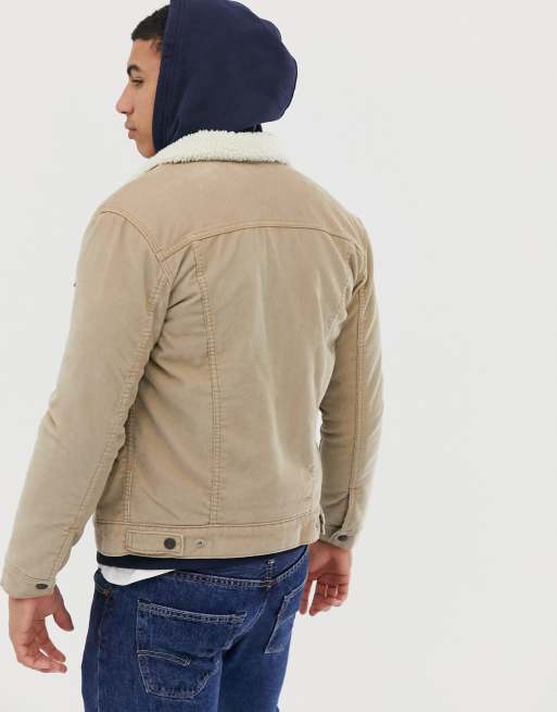 Levi's cord borg 2025 trucker jacket in beige