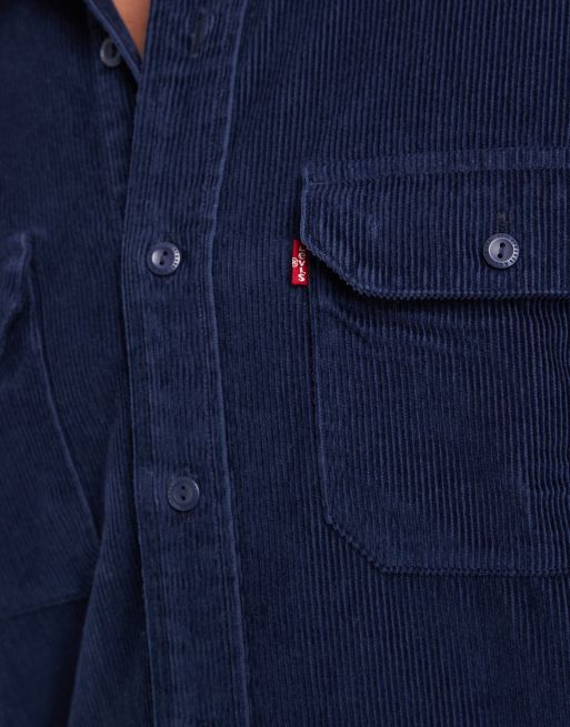 Levi's cord double pocket shirt in dark blue, 5 of 5