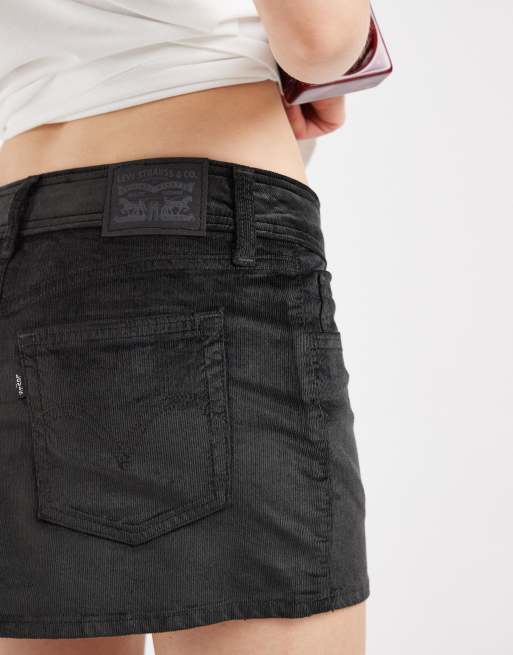 Levi's cord mini skirt in black, 5 of 5