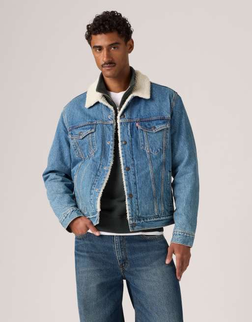 Levi's Corduroy type iii sherpa trucker jacket in blue, 1 of 4