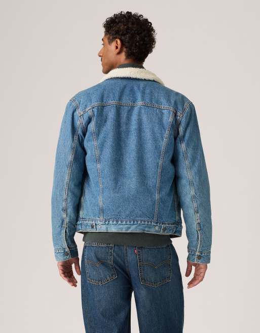 Levi's Corduroy type iii sherpa trucker jacket in blue, 2 of 4