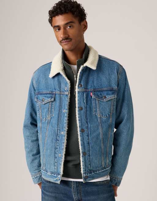 Levi's Corduroy type iii sherpa trucker jacket in blue, 4 of 4