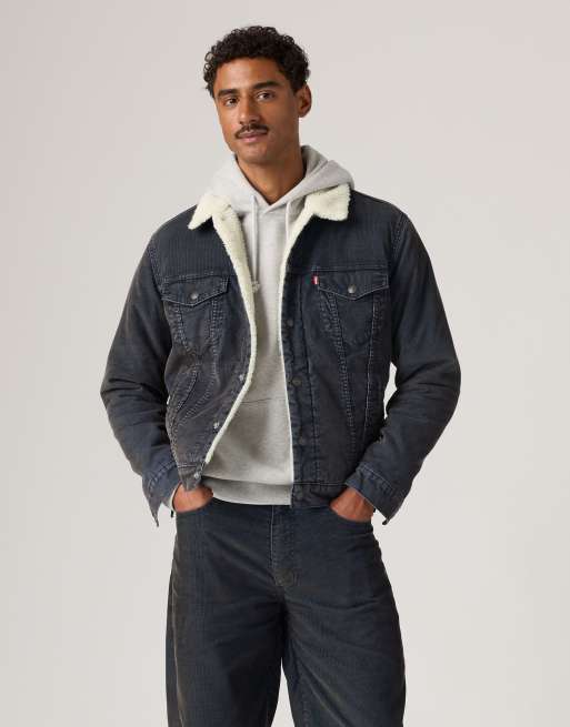 Levi's Corduroy type iii sherpa trucker jacket in brown, 1 of 4