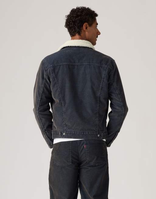 Levi's Corduroy type iii sherpa trucker jacket in brown, 2 of 4