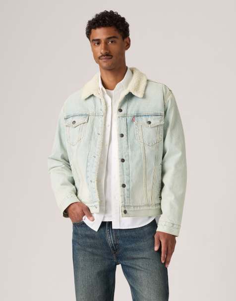 Levi's Corduroy type iii sherpa trucker jacket in light blue - view 1