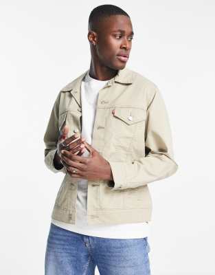 Levi's - Cremefarvet vintage truckerjakke i denim 