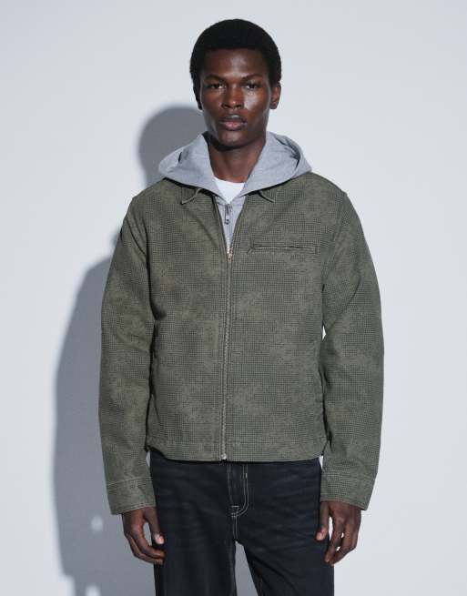 Levi's cristobal printed harrington jacket in khaki, 4 of 5