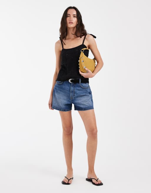 Levi's crochet tie strap tank top in black, 2 of 4