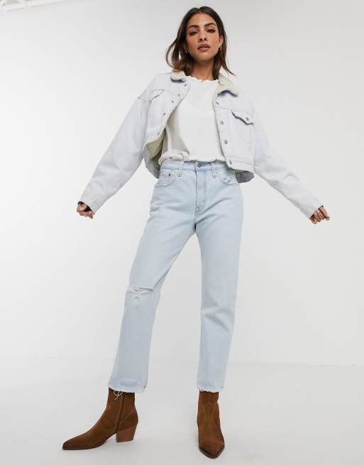 Levi s crop dad sherpa trucker jacket ASOS