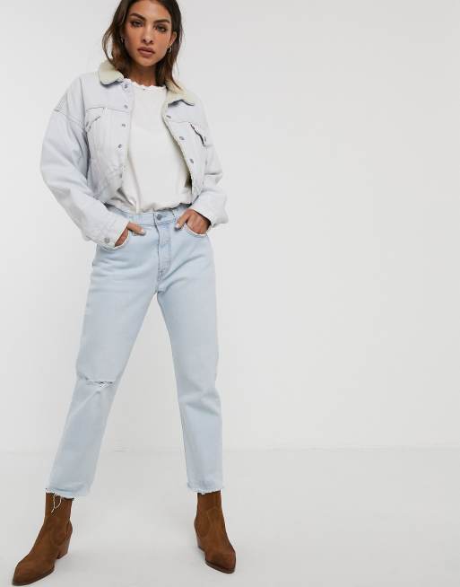 Levi's crop dad sherpa trucker jacket