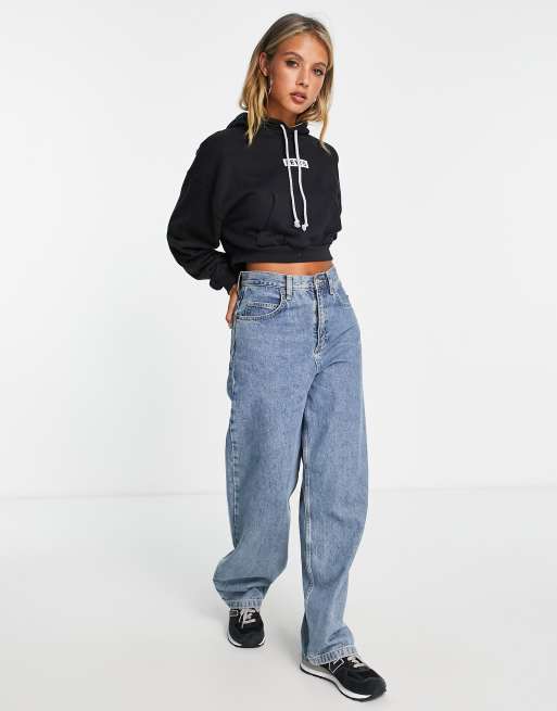 Levi's raw cut cb crop clearance hoodie