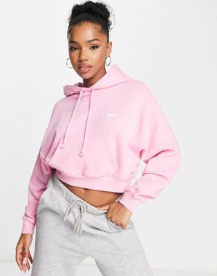 Levi's cropped hoodie in pink