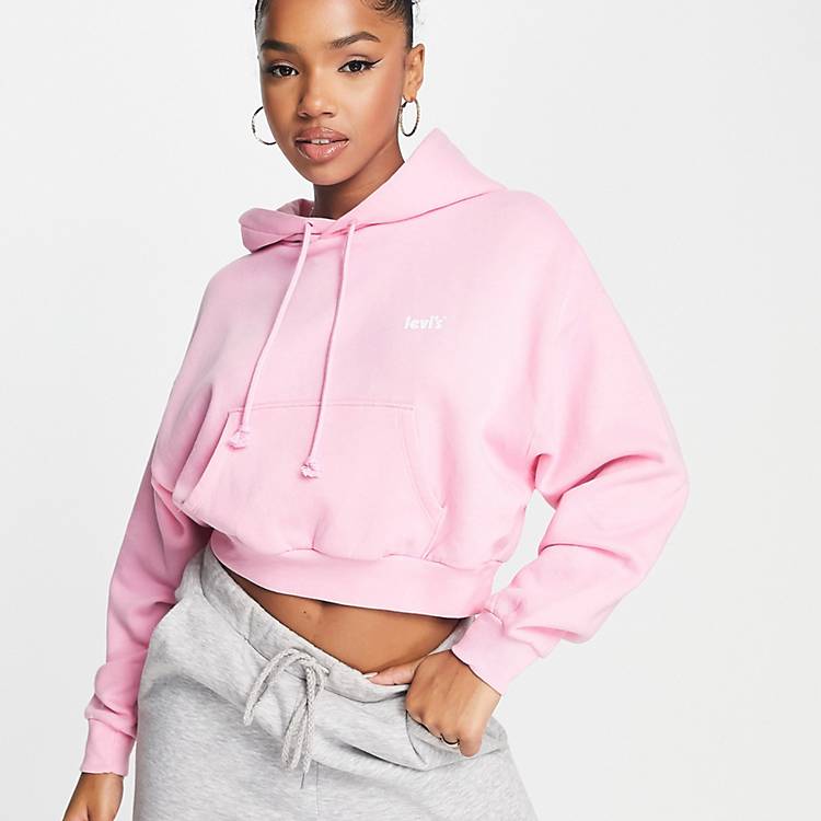 Levi's cropped hoodie in pink | ASOS