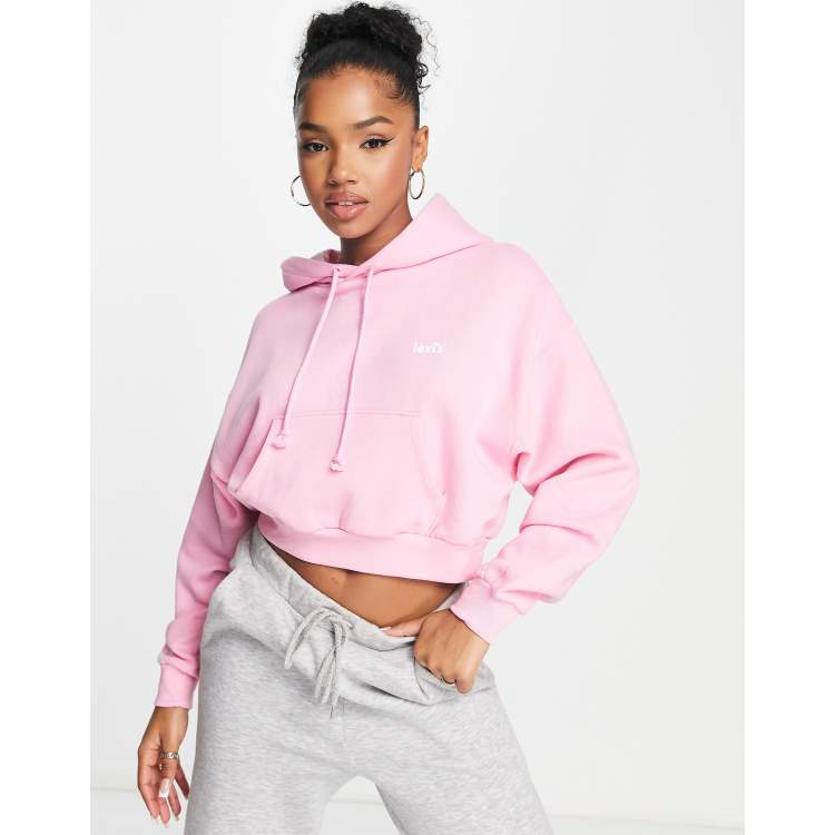 Levi's cropped hoodie in pink | ASOS