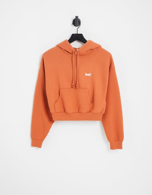 Levi's cropped hoodie in rust