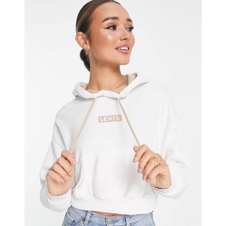 Levi s cropped hoodie in white ASOS