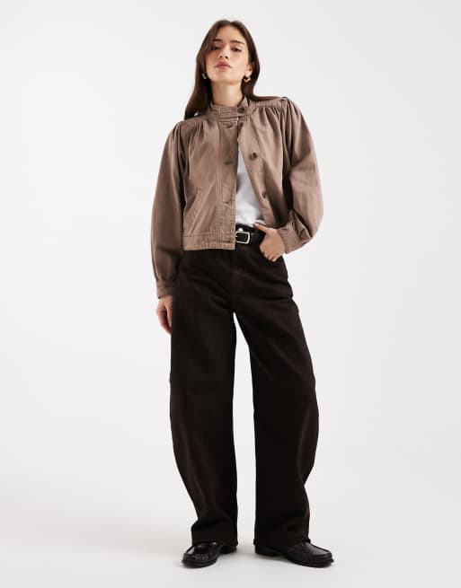 Levi's Cropped-Jacke mit Stehkragen in Beige, 2 von 4