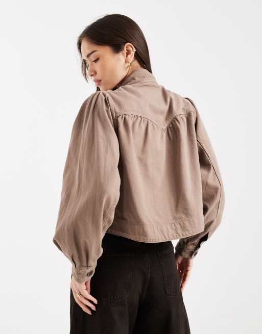 Levi's Cropped-Jacke mit Stehkragen in Beige, 4 von 4