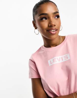 Levi's cropped Jordie tee in pink