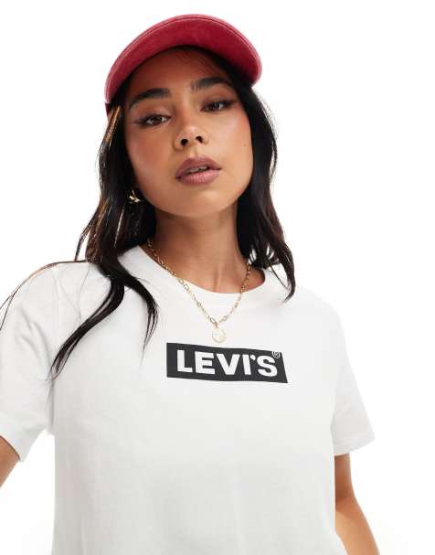 Levi's cropped Jordie tee in white - view 1