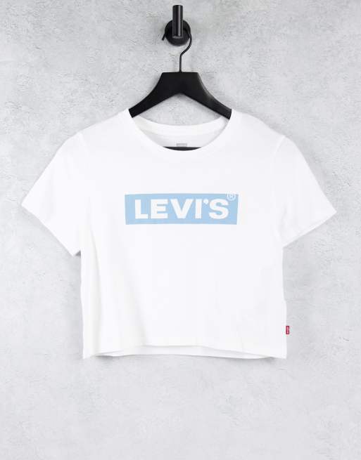 Levi s cropped logo t shirt in white