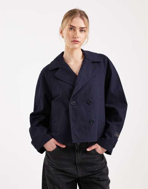 Levi's cropped trench in navy