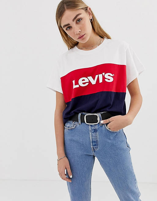 Levi's cropped varsity t-shirt with front logo | ASOS