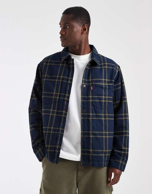 Levi's Crowley karierte Hemdjacke in Blau, 3 von 5