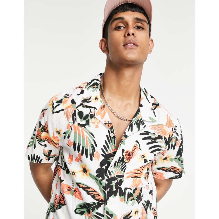 Levi s cubano shirt parrot paradise print shirt in marshmallow white