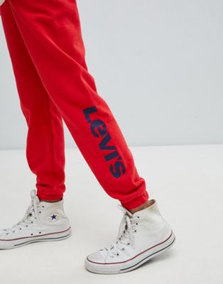 Levi's Cuffed Tracksuit Bottoms in Red 