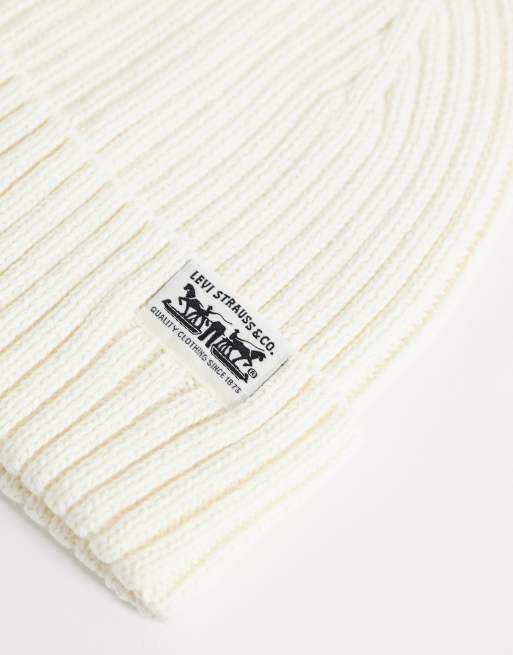 Levi's czapka beanie w kolorze złamanej bieli, 2 z 3