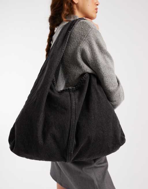 Levi's – Czarna jeansowa torba typu shopper o bardzo luźnym kroju, 2 z 4