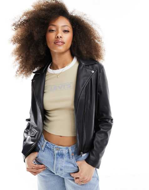 Levi's – Czarna kurtka z imitacji skóry - view 1
