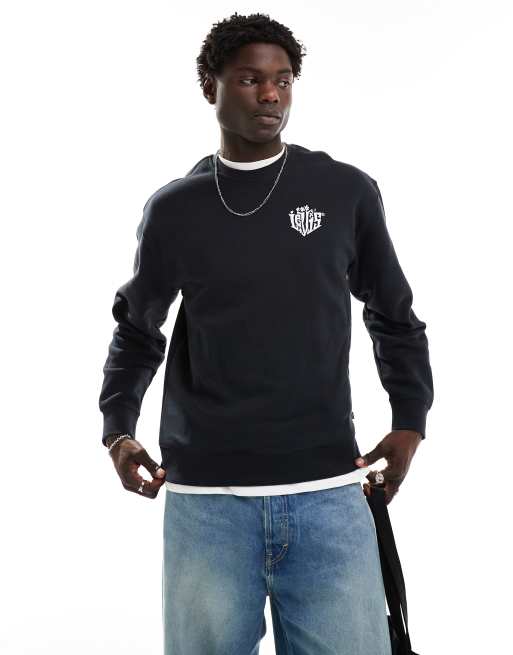 Levi's – Czarna luźna bluza z logo z motywem palm na plecach, 2 z 4