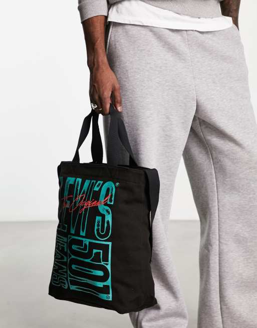 Levi's – Czarna torba typu tote z urodzinowym nadrukiem i logo 501, 4 z 4