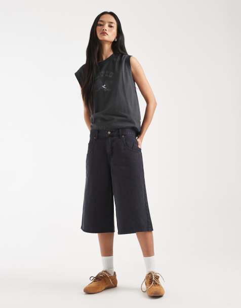 Levi's – Czarne długie jortsy jeansowe super baggy - view 1