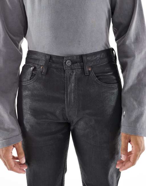 Levi's – Czarne powlekane jeansy o prostym kroju 501 Original, 4 z 5
