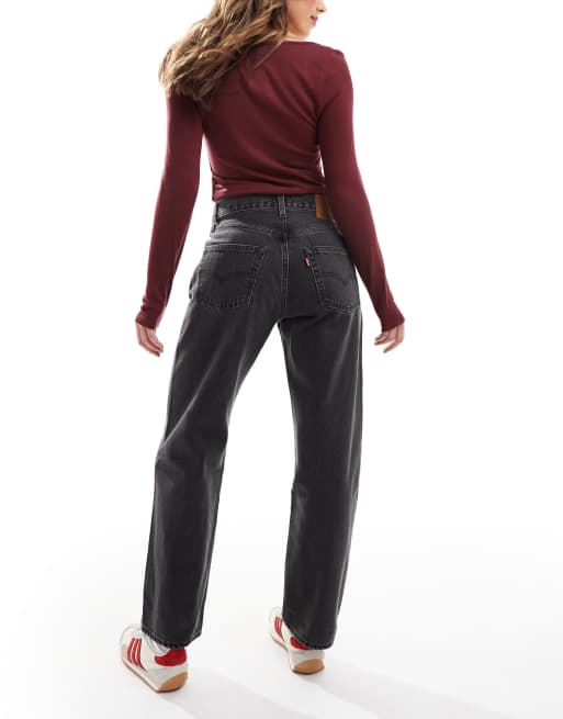 Levi's – Czarne sprane jeansy o prostym kroju 501 z krótszymi nogawkami , 2 z 5
