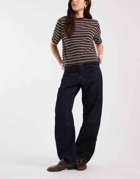 Levi's – Czarne zbierane jeansy barrel - view 1