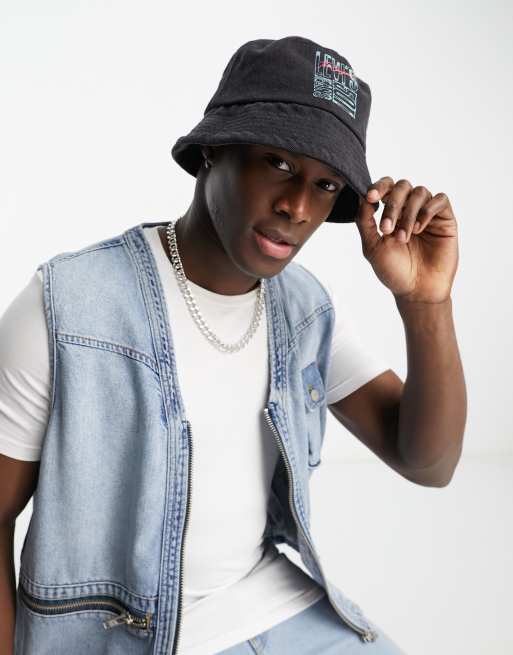 Levi's –Czarny kapelusz typu bucket z nadrukiem z logo 501 