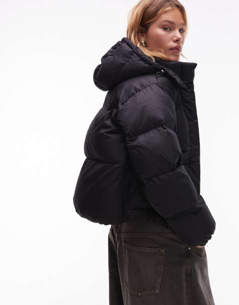 Levi's western shortie puffer coat in black
